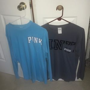 2 VS PINK long sleeve tees